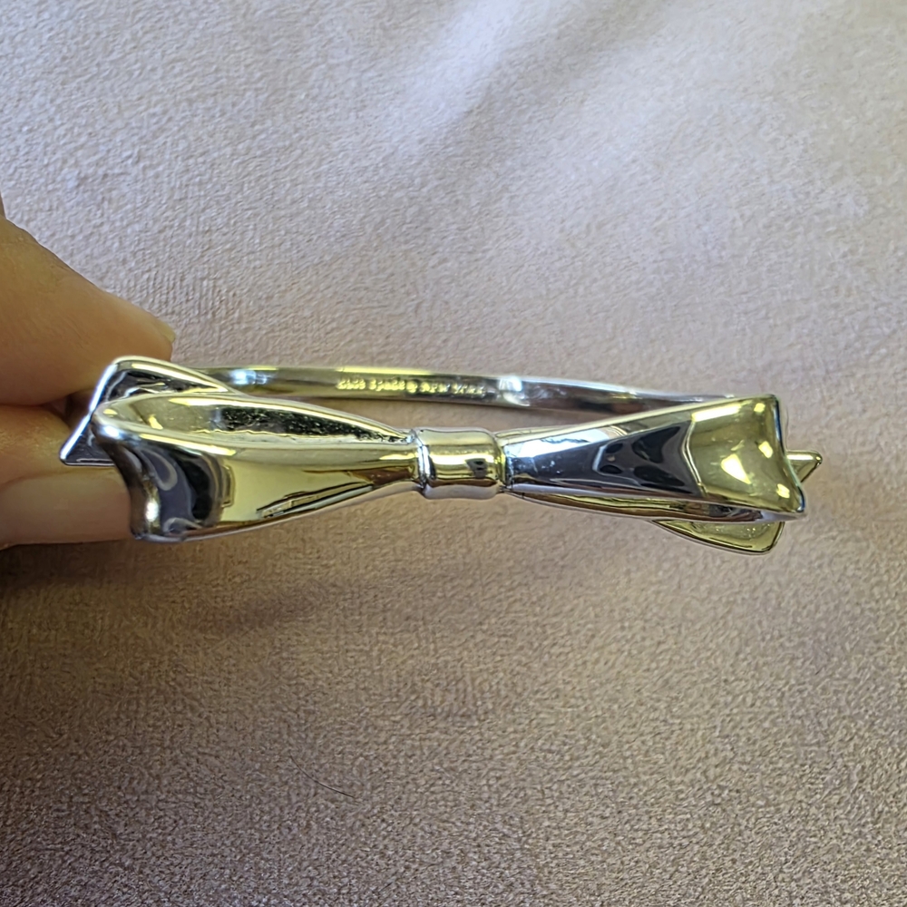 kate spade Silver Tone Hinged Bangle Bracelet